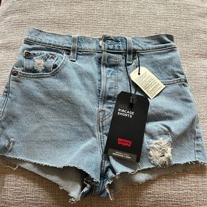 Levi’s rib cage light wash shorts